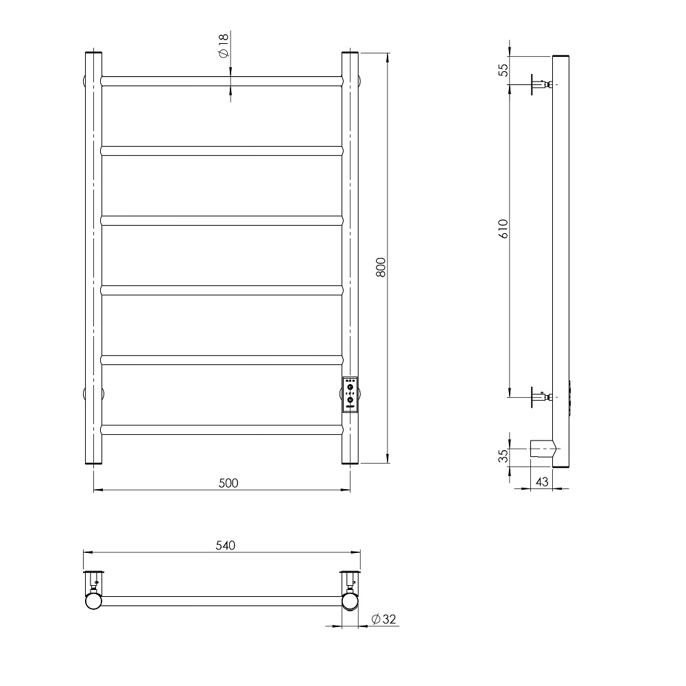 Полотенцесушитель Аспект Пэк сп 1 80х50